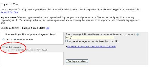 Google Keyword Tool