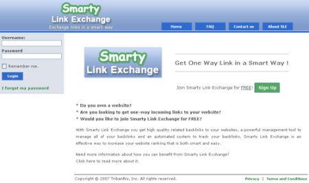 Smarty Link Exchange Homepage